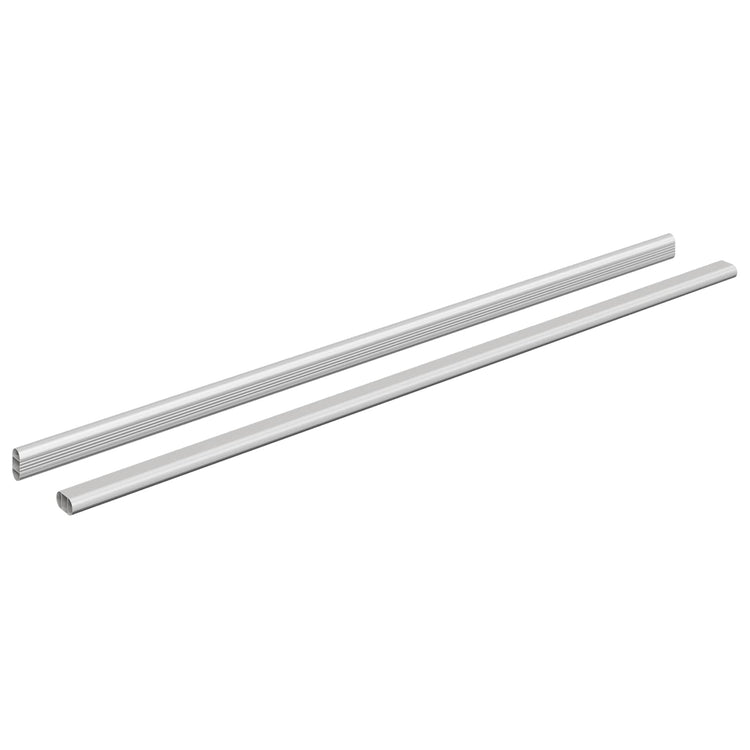 Vidaxxl tige d'armoire 2 pcs argent 764 x 15 x 29 mm alliage d'aluminium