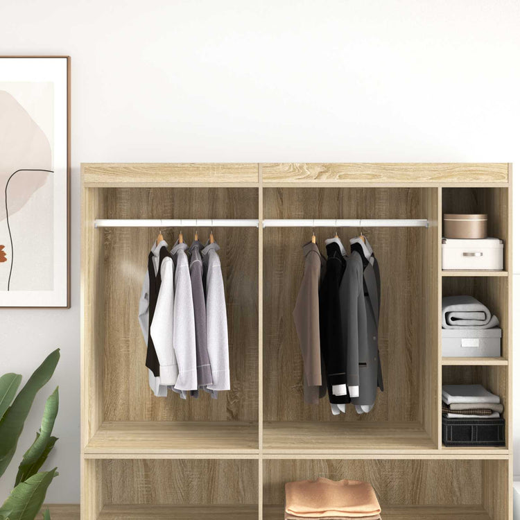 Vidaxxl tige d'armoire 2 pcs argent 764 x 15 x 29 mm alliage d'aluminium