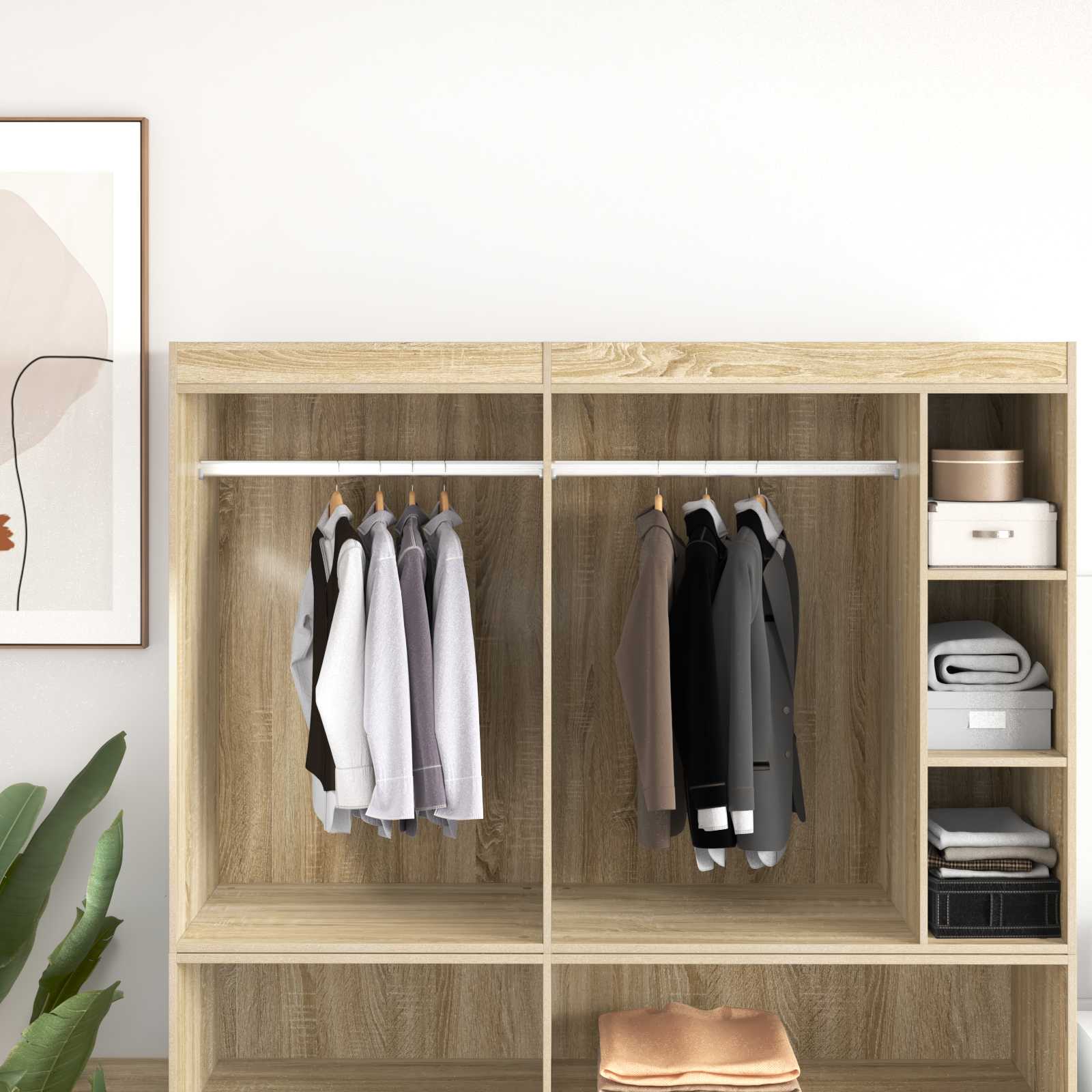 Vidaxxl tringle d'armoire 12 pcs argent 764 x 15 x 29 mm alliage d'aluminium