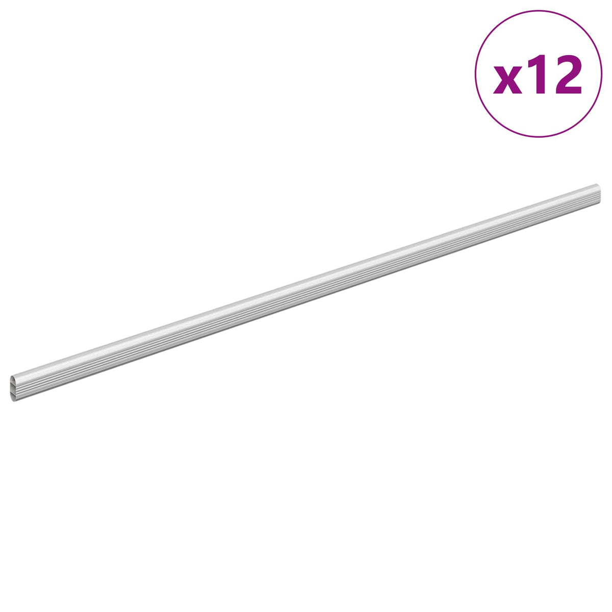 Vidaxxl tringle d'armoire 12 pcs argent 764 x 15 x 29 mm alliage d'aluminium