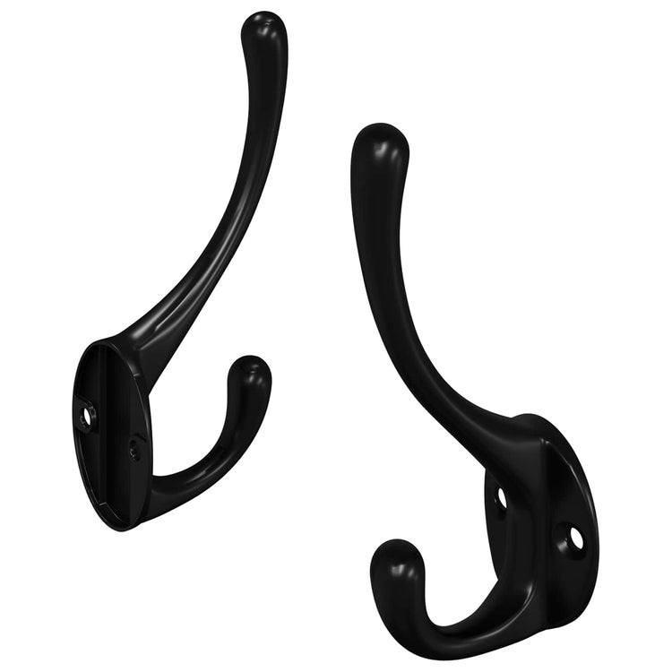 Vidaxx patère 2 pcs noir 102 x 29 x 47mm alliage de zinc