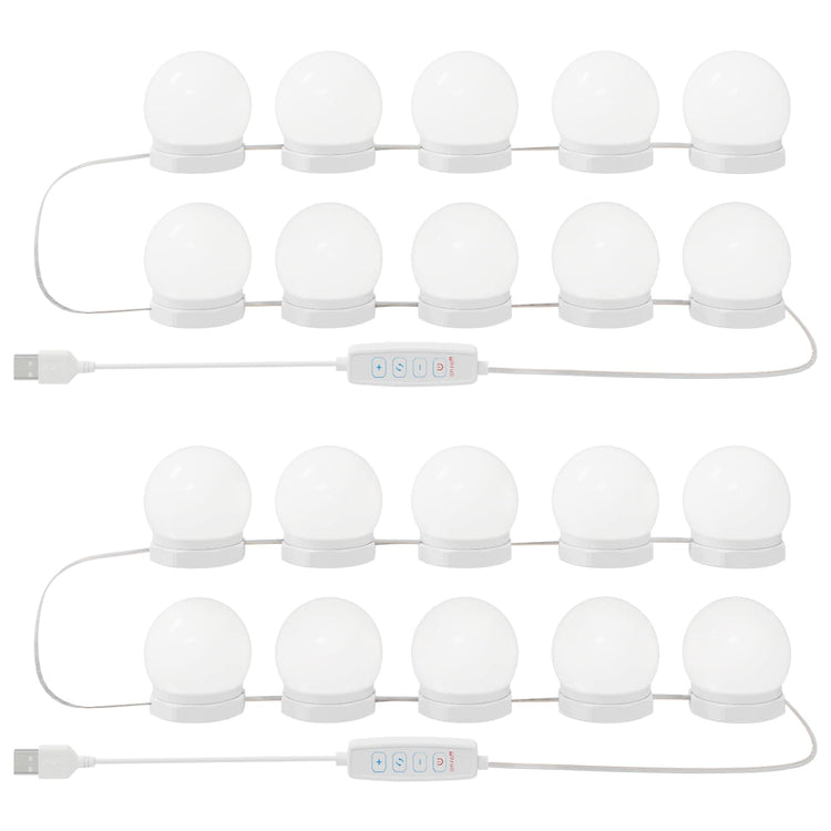 VidaXL lumières de miroir 2 pcs blanc 4,5 x 4,5 x 4,8 cm plastique