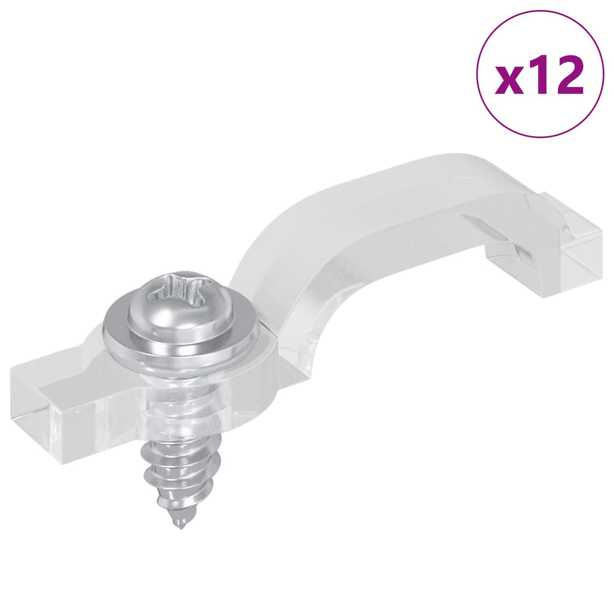 Vidaxxl Clips pour bandes LED 12 pcs transparents 23,8 x 7,3 x 4,3 mm