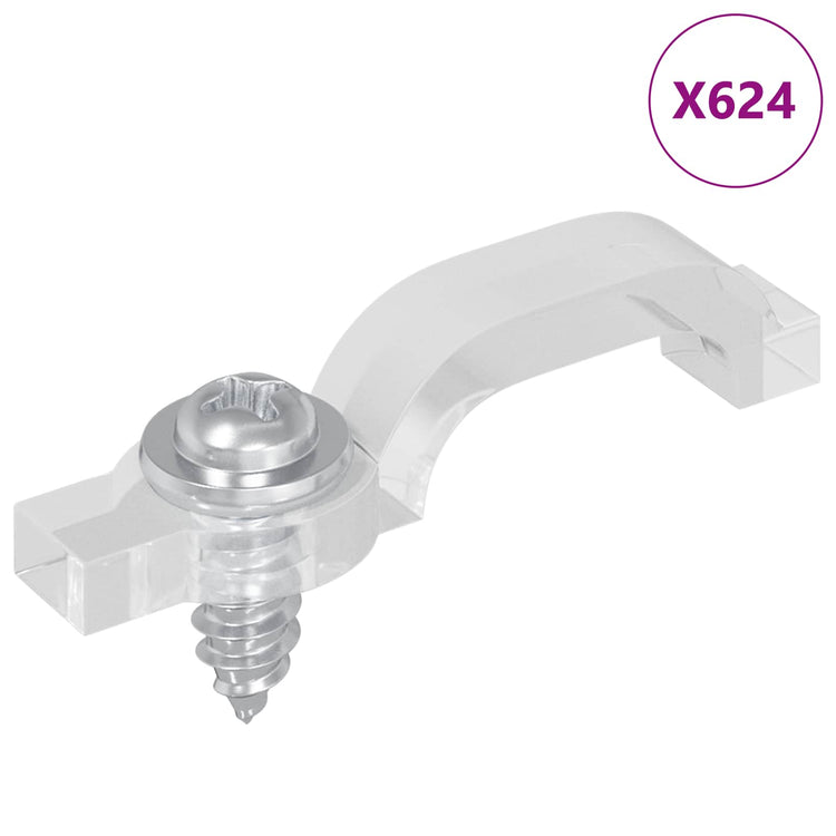 Vidaxxl Clips pour bandes LED 12 pcs transparents 23,8 x 7,3 x 4,3 mm