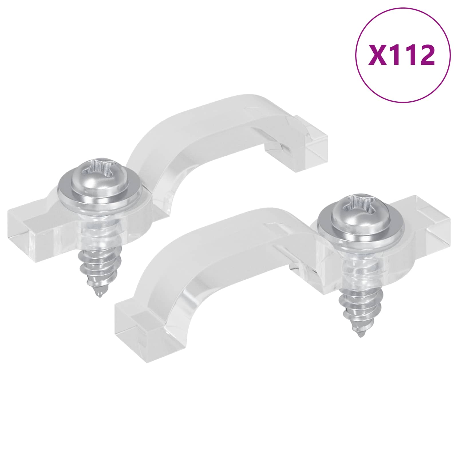 Vidaxxl Clips pour bandes LED 2 pcs transparents 23,8 x 7,3 x 4,3 mm