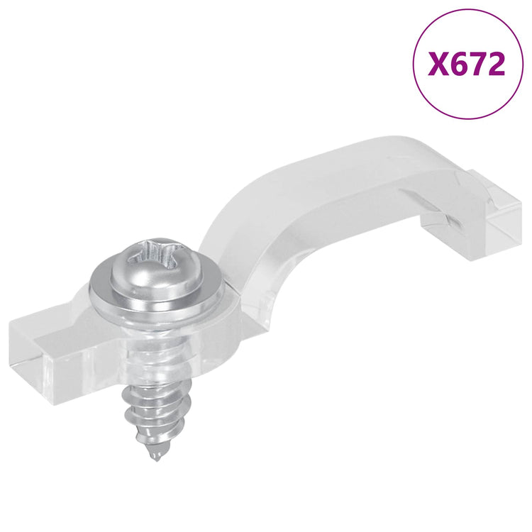 Vidaxxl Clips pour bandes LED 12 pcs transparents 23,8 x 7,3 x 4,3 mm