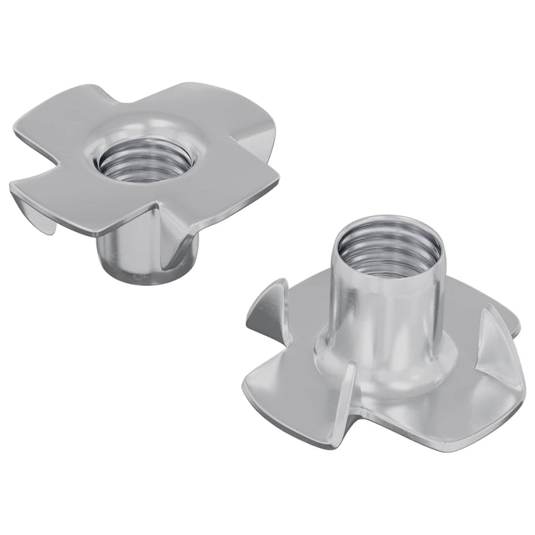 Vidaxl écrou en T estampé 2 pcs argent m6 mm acier