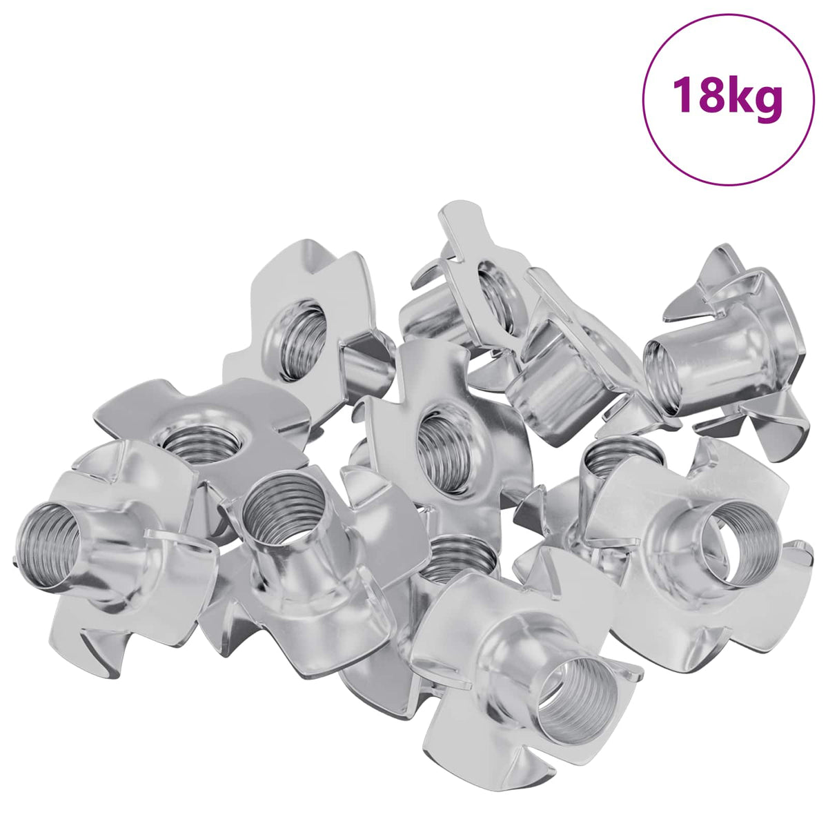 Vidaxl écrou en T estampé 7200 pcs argent m6 mm acier