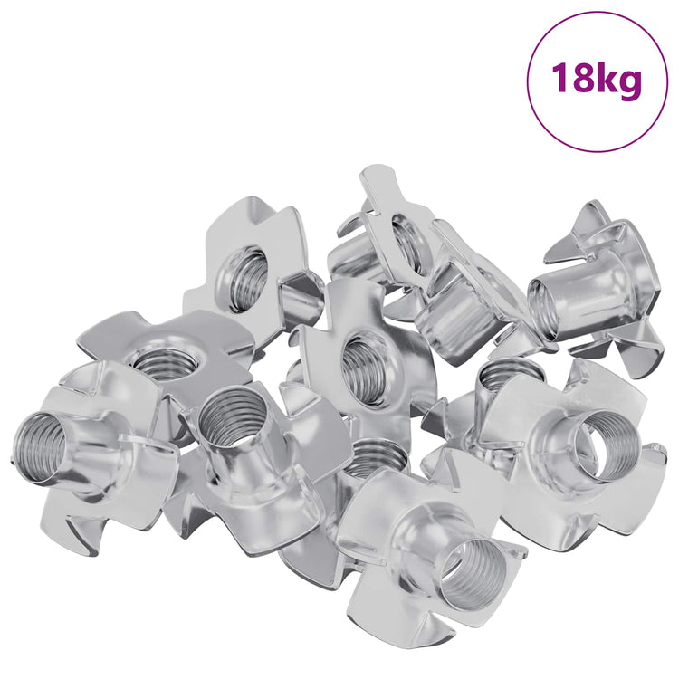 Vidaxl écrou en T estampé 7200 pcs argent m6 mm acier