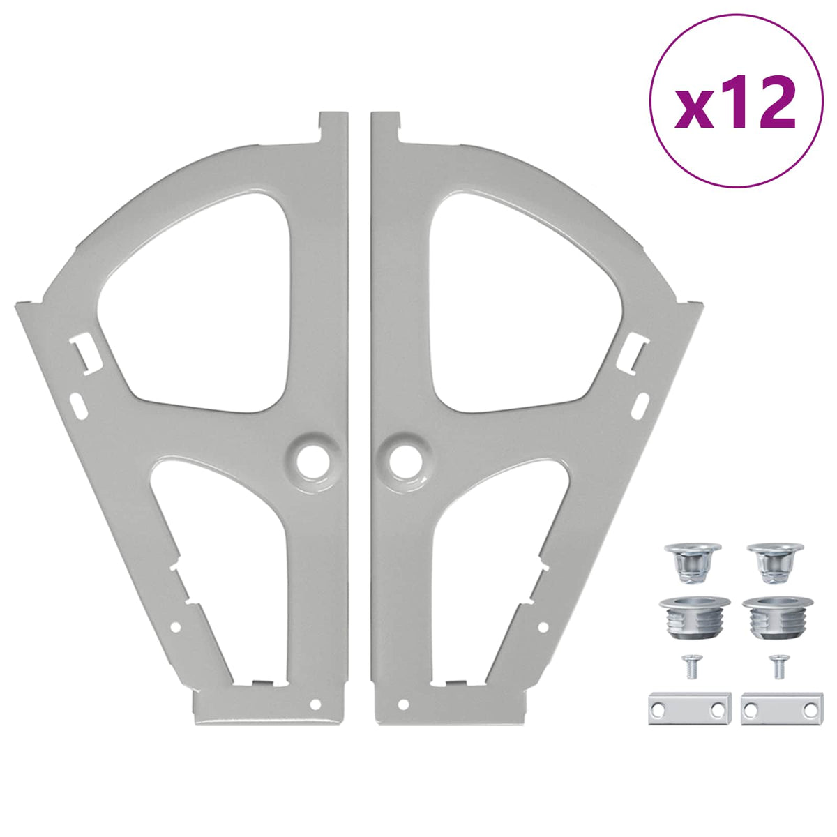 Vidaxxl charnière de tiroir rabattable 12 pcs argent 235 x 155 x 30 mm fer