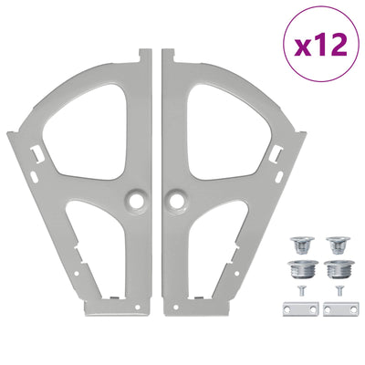 Vidaxxl charnière de tiroir rabattable 12 pcs argent 235 x 155 x 30 mm fer