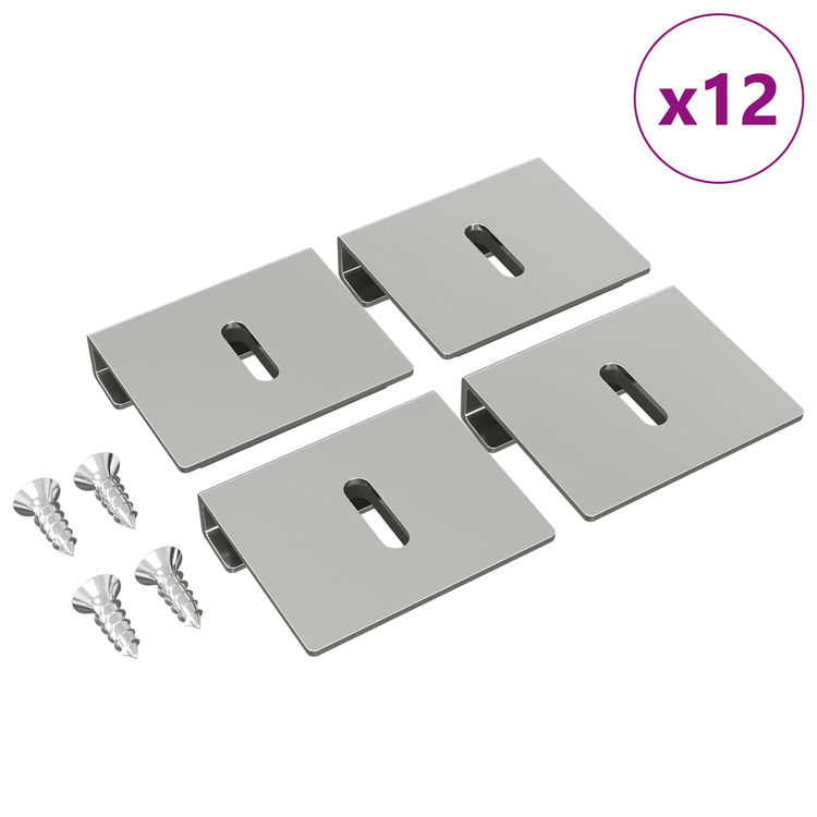 Vidaxx support de montage pour miroir 12 pcs nickel 35 x 30 x 8,3 mm acier