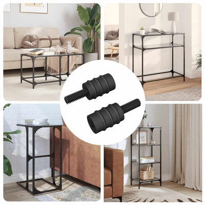 VidaXL vis d'écartement 2 pcs noir m4 caoutchouc et acier