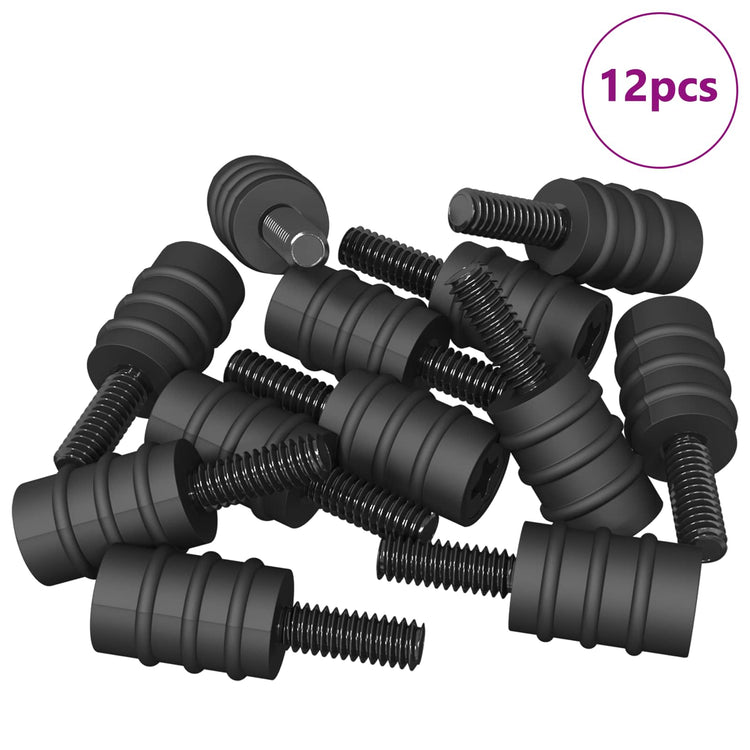 VidaXL vis d'écartement 12 pcs noir m4 caoutchouc et acier
