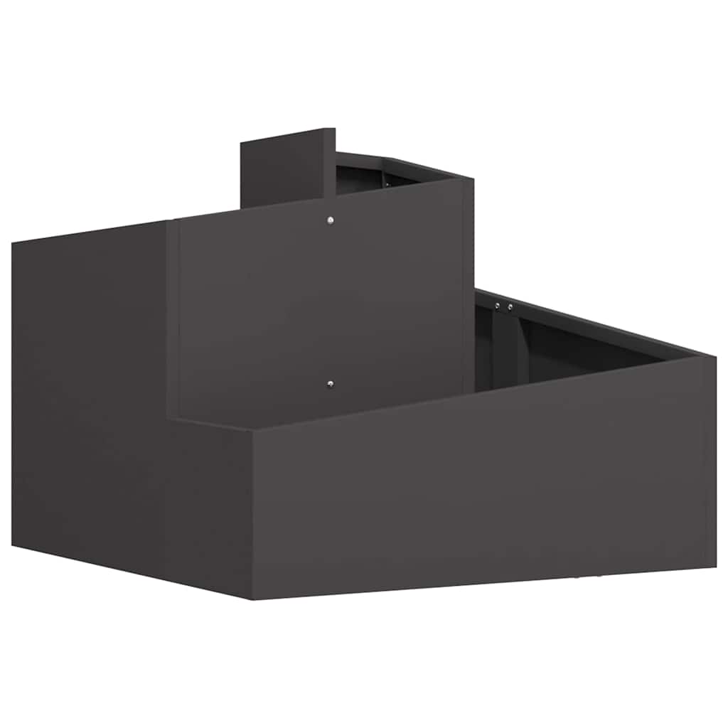 Vidaxl pot de fleur de jardin noir 60 x 60 x 50 cm acier laminé à froid