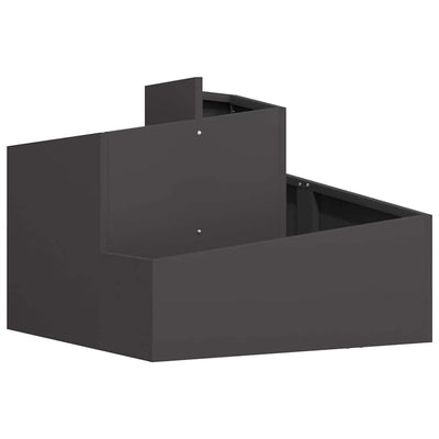 Vidaxl pot de fleur de jardin noir 60 x 60 x 50 cm acier laminé à froid