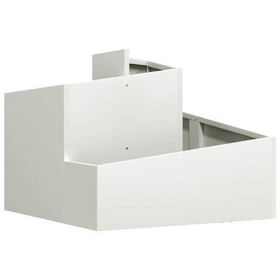 Vidaxl pot de fleur de jardin blanc 60 x 60 x 50 cm acier laminé à froid