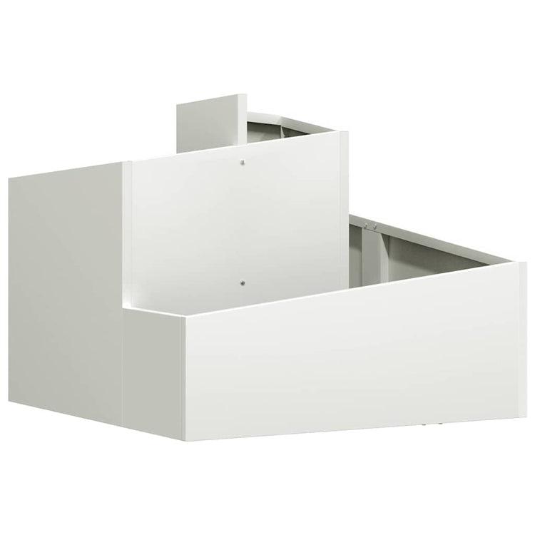 Vidaxl pot de fleur de jardin blanc 60 x 60 x 50 cm acier laminé à froid