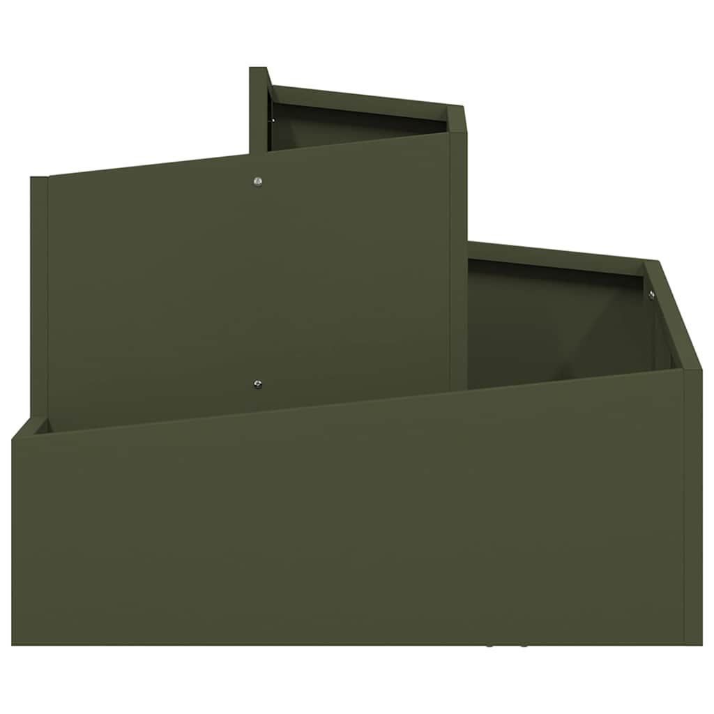 Vidaxl pot de fleur de jardin vert olive 60 x 60 x 50 cm acier laminé à froid