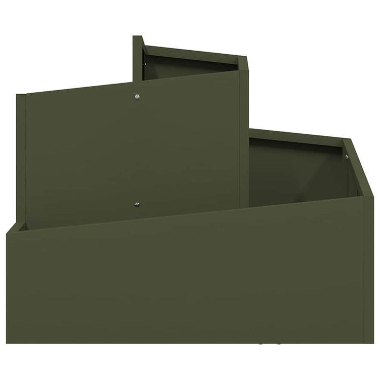 Vidaxl pot de fleur de jardin vert olive 60 x 60 x 50 cm acier laminé à froid