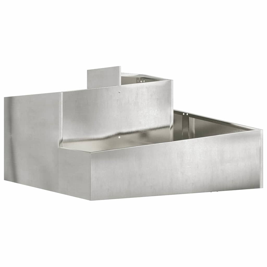VidaXL pot de fleur de jardin argent 60 x 60 x 50 cm acier inoxydable