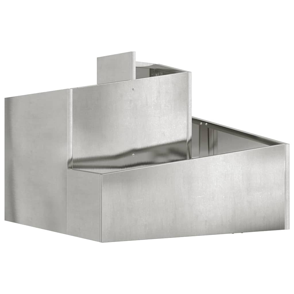 Vidaxl pot de fleur de jardin argent 60 x 60 x 50 cm acier galvanisé