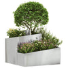 Vidaxl pot de fleur de jardin argent 60 x 60 x 50 cm acier galvanisé