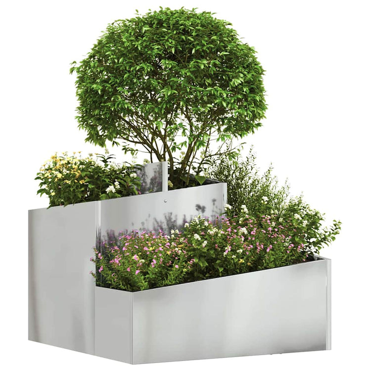 Vidaxl pot de fleur de jardin argent 60 x 60 x 50 cm acier galvanisé