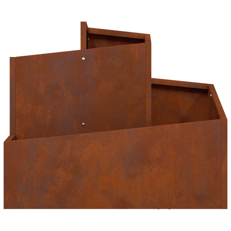 Vidaxl pot de fleur de jardin marron 60 x 60 x 50 cm acier corten