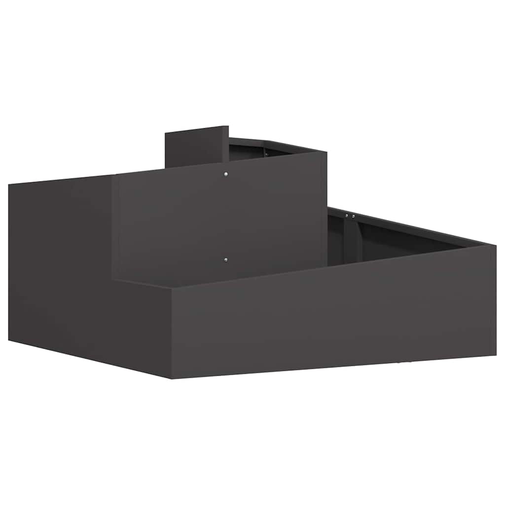 Vidaxl pot de fleur de jardin noir 80 x 80 x 50 cm acier laminé à froid