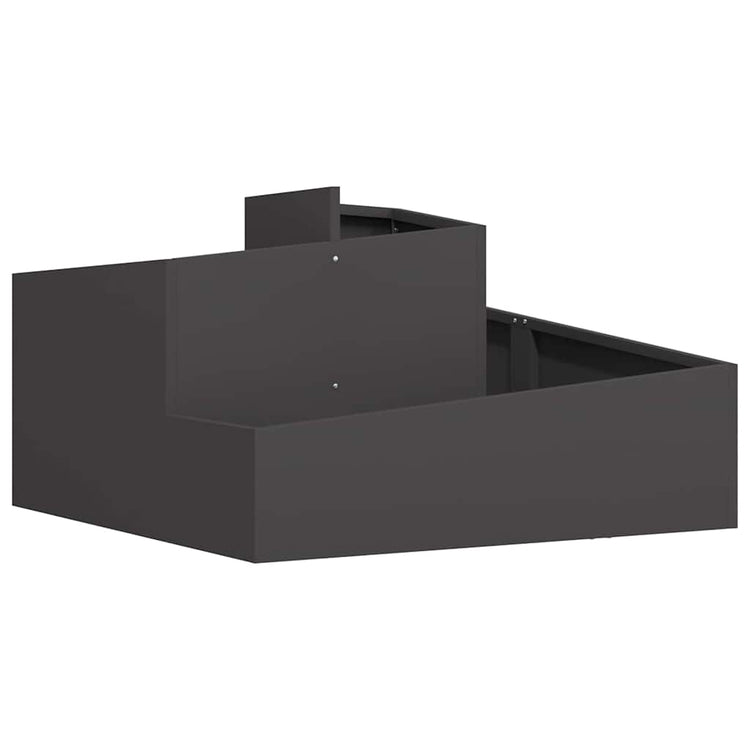 Vidaxl pot de fleur de jardin noir 80 x 80 x 50 cm acier laminé à froid