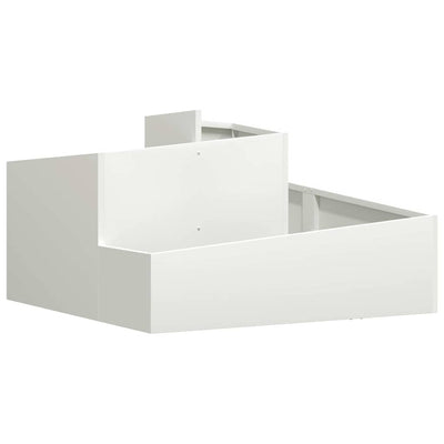 Vidaxl pot de fleur de jardin blanc 80 x 80 x 50 cm acier laminé à froid