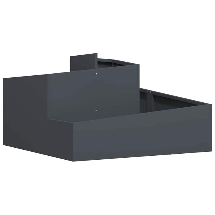 Vidaxl pot de fleur de jardin anthracite 80 x 80 x 50 cm acier laminé à froid
