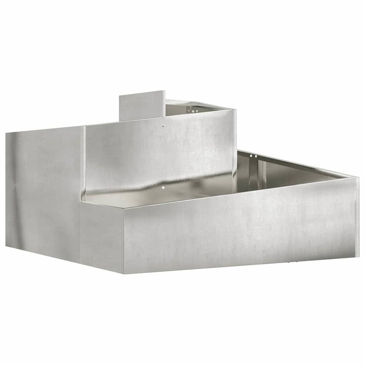 VidaXL pot de fleur de jardin argent 80 x 80 x 50 cm acier inoxydable