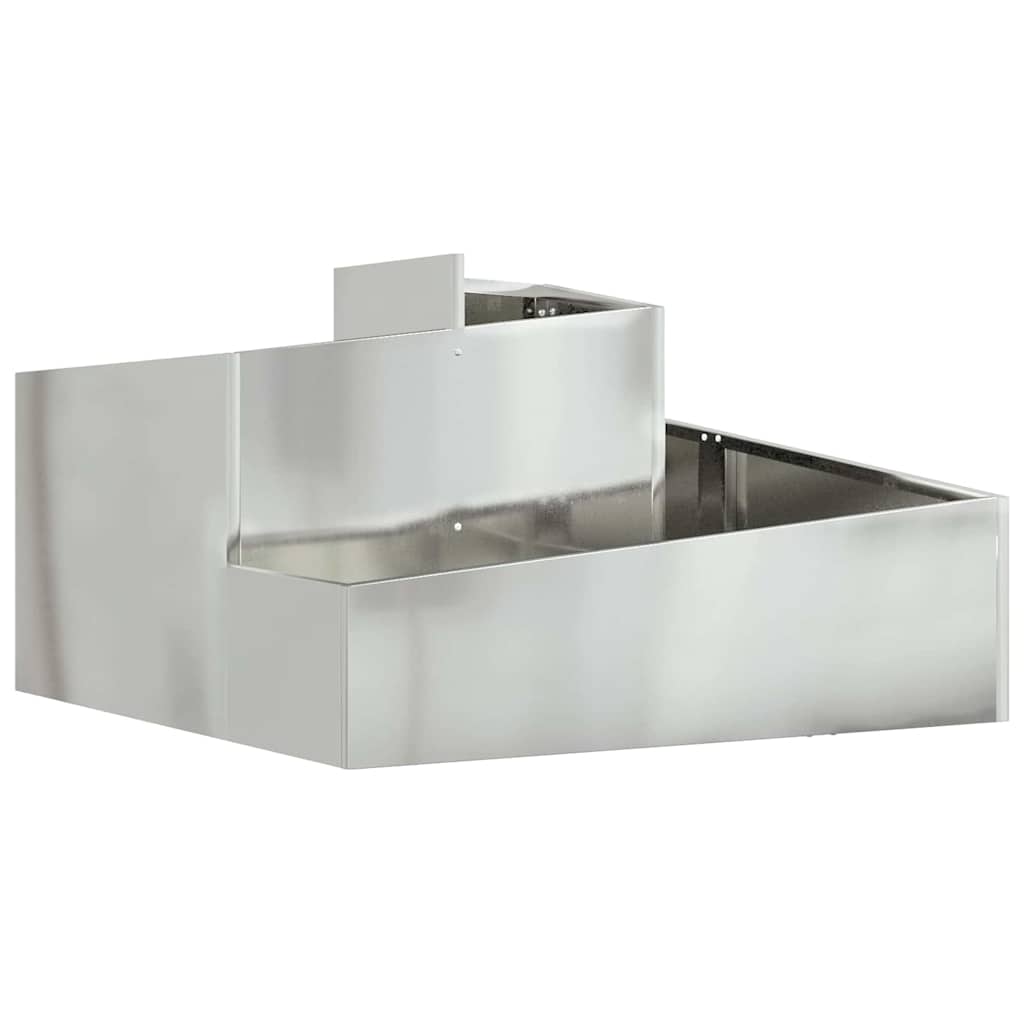 Vidaxl pot de fleur de jardin argent 80 x 80 x 50 cm acier galvanisé