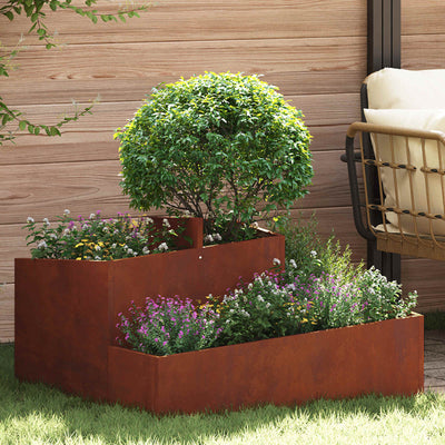 Vidaxl pot de fleur de jardin marron 80 x 80 x 50 cm acier corten