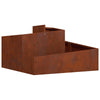 Vidaxl pot de fleur de jardin marron 80 x 80 x 50 cm acier corten