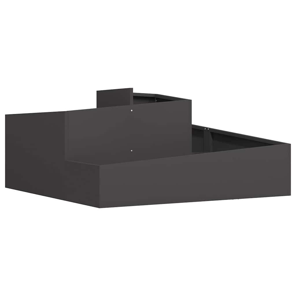 Vidaxl pot de fleur de jardin noir 100 x 100 x 50 cm acier laminé à froid