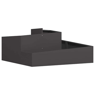 Vidaxl pot de fleur de jardin noir 100 x 100 x 50 cm acier laminé à froid