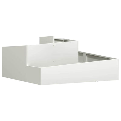 Vidaxl pot de fleur de jardin blanc 100 x 100 x 50 cm acier laminé à froid