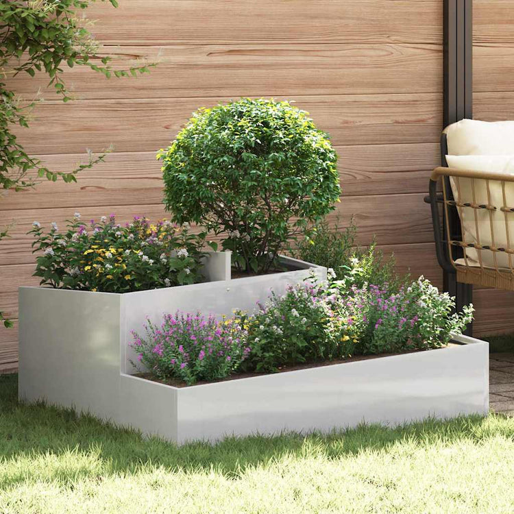 Vidaxx pot de fleur de jardin argent 100 x 100 x 50 cm acier inoxydable