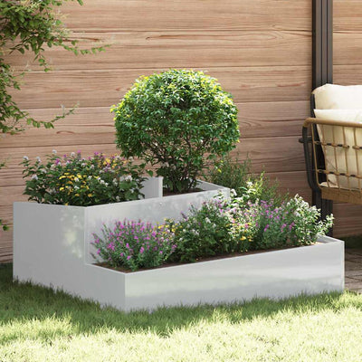 Vidaxl pot de fleur de jardin argent 100 x 100 x 50 cm acier galvanisé
