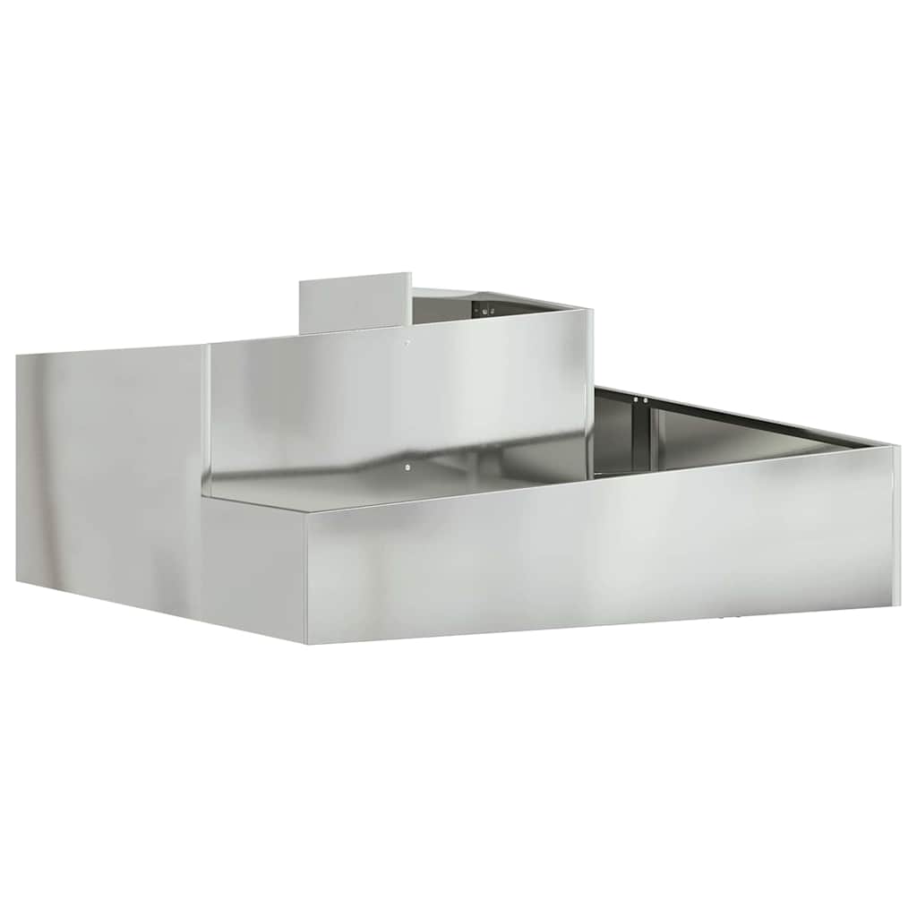 Vidaxl pot de fleur de jardin argent 100 x 100 x 50 cm acier galvanisé