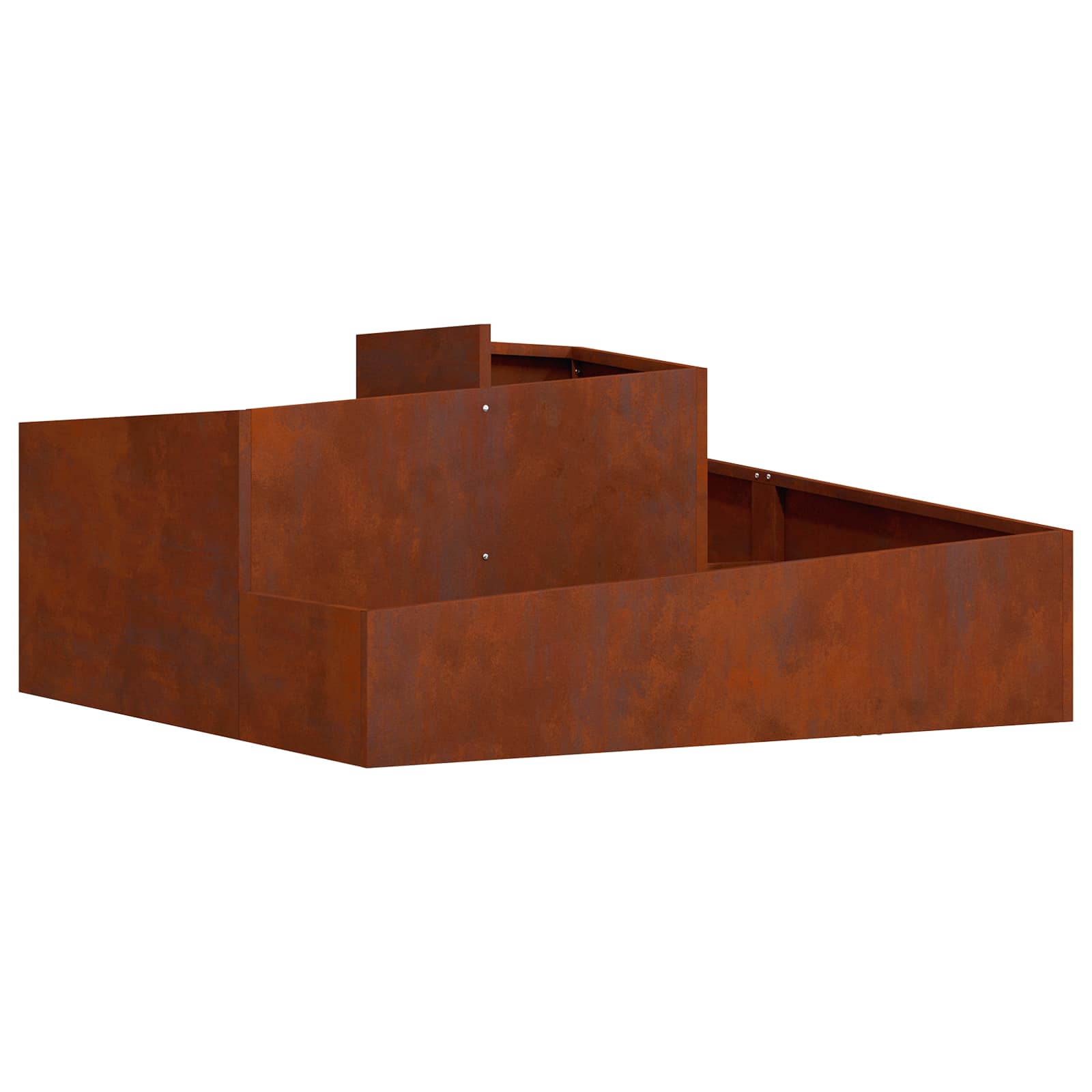 Vidaxl pot de fleur de jardin marron 100 x 100 x 50 cm acier corten