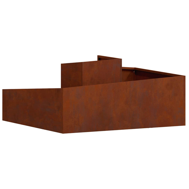 Vidaxl pot de fleur de jardin marron 100 x 100 x 50 cm acier corten