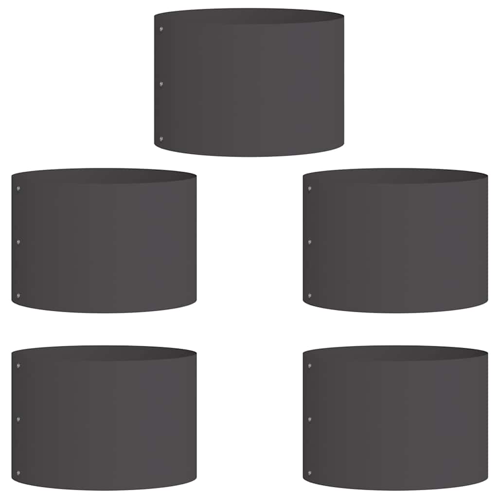 Vidaxx anneau végétal 5 pcs noir 30 x 30 x 20 cm acier laminé à froid
