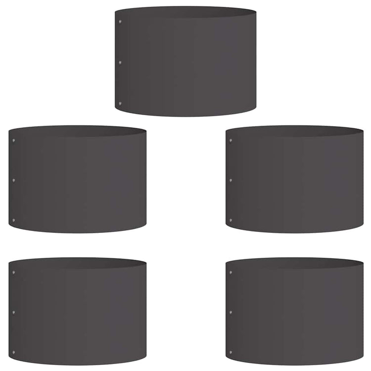 Vidaxx anneau végétal 5 pcs noir 30 x 30 x 20 cm acier laminé à froid