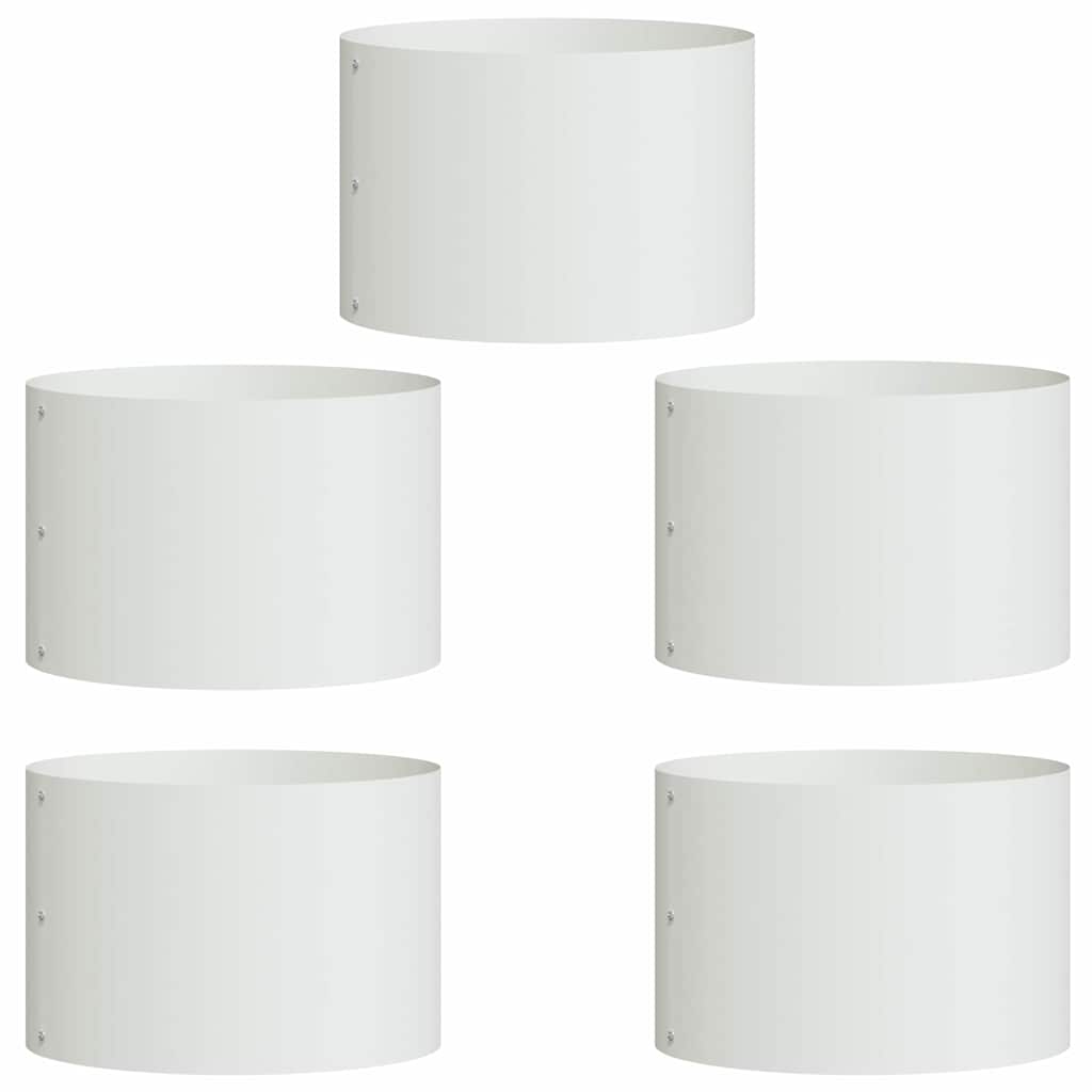 VidaXL anneau pour plantes 5 pcs blanc 30 x 30 x 20 cm acier laminé à froid