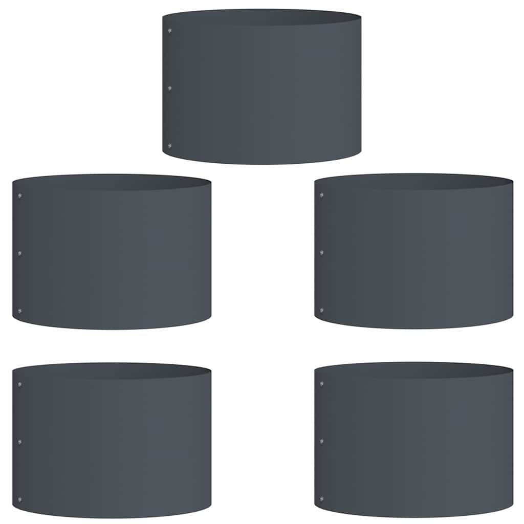 Vidaxl anneau végétal 5 pcs anthracite 30 x 30 x 20 cm acier laminé à froid