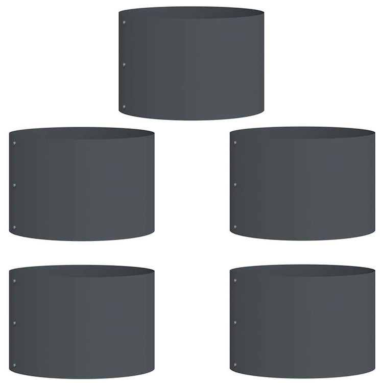 Vidaxl anneau végétal 5 pcs anthracite 30 x 30 x 20 cm acier laminé à froid